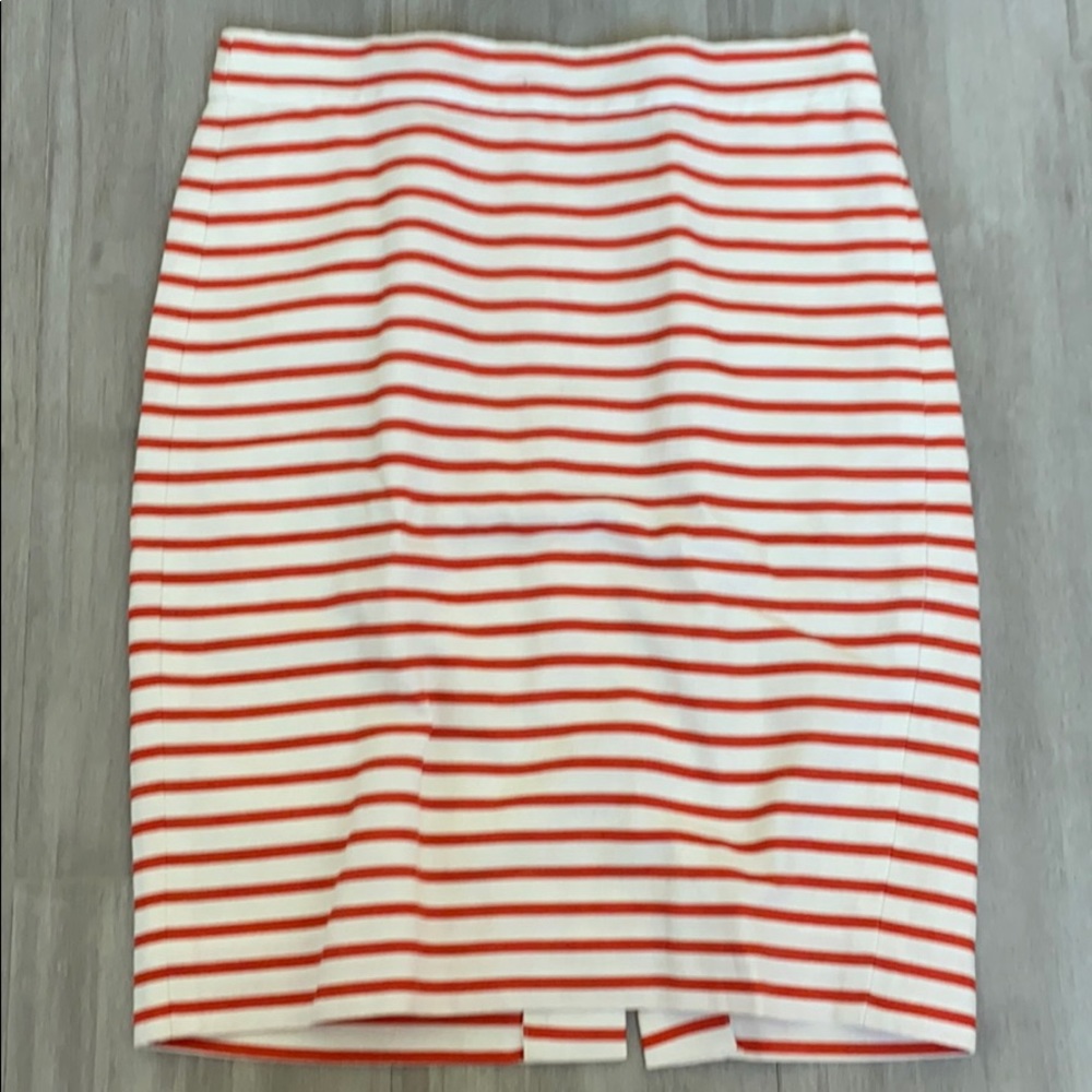 JCrew NWOT  Red and White Pencil Skirt Size 00